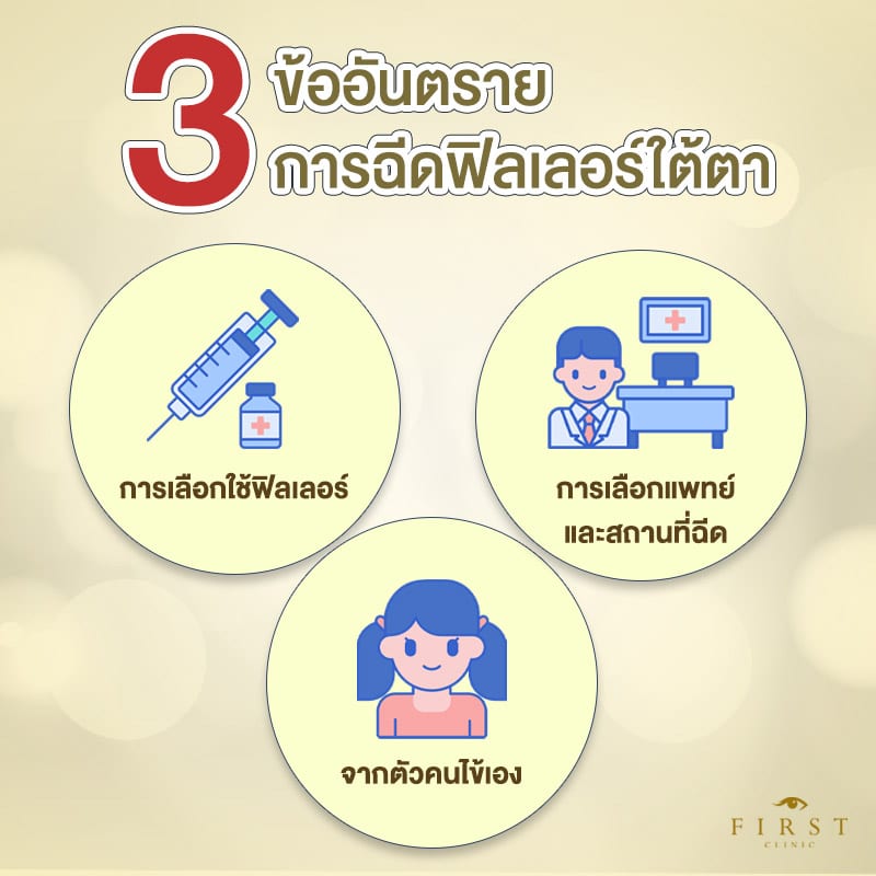 3-ข้ออันตรายฉีดฟิลเลอร์ใต้ตา